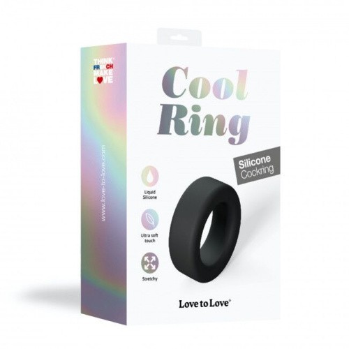 Love To Love Cool Ring Black Onyx - эрекционное кольцо, 3 см. (чёрный)
