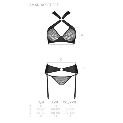 Passion - Amanda Set black - Сетчатый набор, S/M