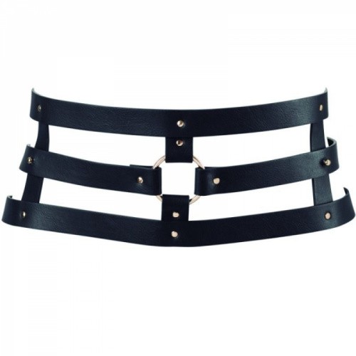 Bijoux Indiscrets Maze - Wide Belt and Restraints Black - Портупея-пояс