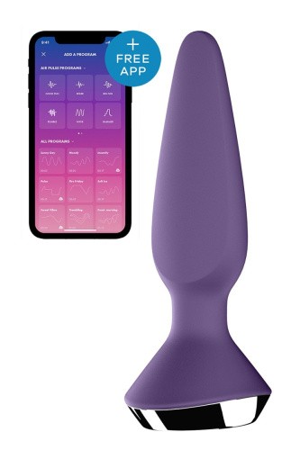 Satisfyer Plug-ilicious 1 - Анальная смарт-пробка, 14х3 см, (фиолетовая)
