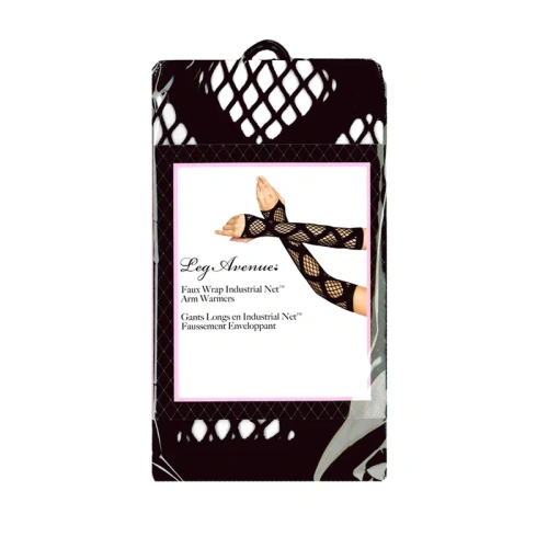 Leg Avenue - Faux wrap net arm warmers - Довгі рукавички без пальців з візерунком, O\S (чорний)