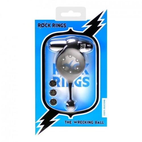 Rock Rings The Wrecking Ball Black - віброкільце з кулькою, 12х2.8 см (чорний) - купити в Україні | Секс шоп SEX-SHOP.ua