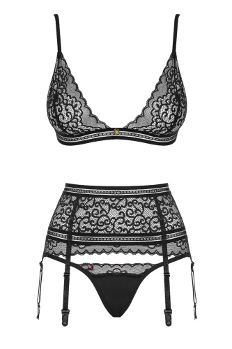 Obsessive Ailay set - эротический комплект, S/M (чёрный)