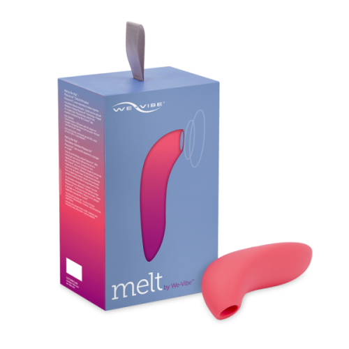 We-Vibe Melt + Лубрикант 50 мл - Вакуумний стимулятор для клітора з керуванням через додаток на смартфоні, 12.6х2.4 см (помаранчевий)