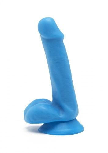 Get Real Happy Dicks Dildo 6 In w.Balls - Фаллоимитатор с мошонкой и присоской, 15х3,5 см (голубой) - sex-shop.ua