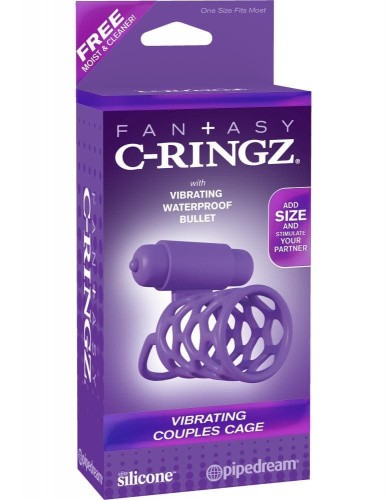 Pipedream Vibrating Couples Cage - вибронасадка, 8х3 см (фиолетовый)
