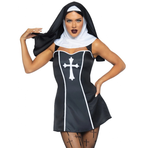 Leg Avenue - Naughty Nun - Сексуальний костюм черниці, L - купити в Україні | Секс шоп SEX-SHOP.ua