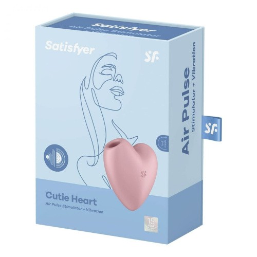 Satisfyer Cutie Heart Blue - Вакуумний стимулятор у вигляді серця, 7.7х7.5 см (рожевий)