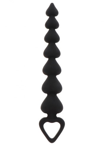 Toy Joy Heart Beads - анальная цепочка, 18х3 см (черный) - sex-shop.ua