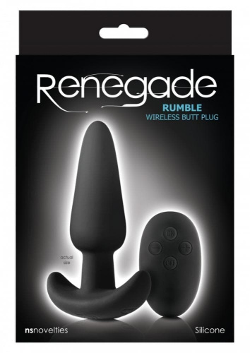 NS Novelties Renegade Rumble Wireless Plug - анальная пробка с дистанционным управлением, 10х3,7 см - sex-shop.ua