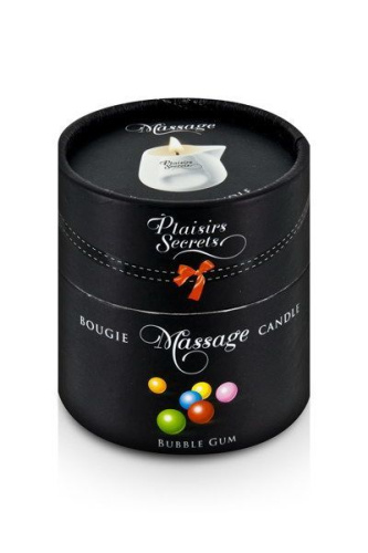 Plaisir Secret Bubble Gum - Масажна свічка з ароматом жуйки в подарунковій упаковці, 80 мл - купити в Україні | Секс шоп SEX-SHOP.ua