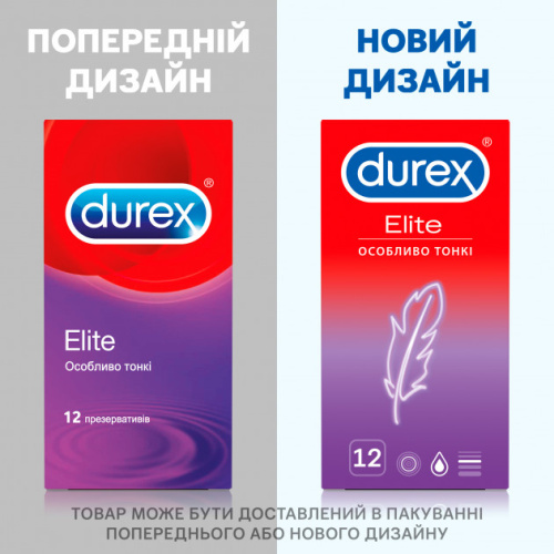 Durex №12 Elite - Ультратонкие презервативы, 12 шт - sex-shop.ua