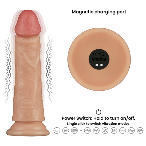 Реалістичний вібратор Vibrating Power Basics Cock 7'', 18 см - купити в Україні | Секс шоп SEX-SHOP.ua