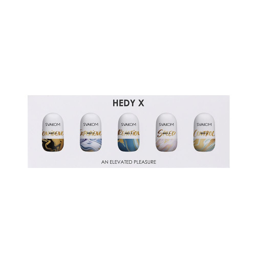 Svakom Hedy X- Mixed Textures, набор из 5 мастурбаторов яиц с разными текстурами (мульти) - sex-shop.ua