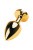 Gold anal plug TOYFA Metal - Золотистая анальная пробка с кристаллом, 7.8х3.5 см (красный)