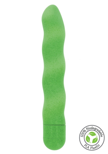 Fuck Green Organic Wave Vibrator - Вибратор, 18 см (зеленый) - sex-shop.ua