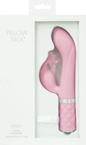 Pillow Talk Kinky Pink- роскошный вибратор-кролик с кристаллом Сваровски, 21 см (розовый)