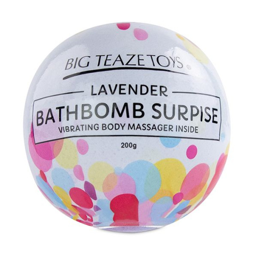 Big Teaze Toys Bath Bomb Surprise with Vibrating Body Massager Laven - Сюрприз-бомба для ванни з віброкулею