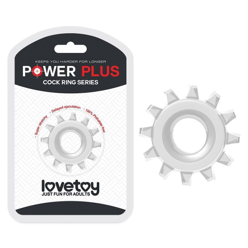 LoveToy Power Plus Cockring 3 - эрекционное кольцо с рельефом, 4.5 см (прозрачный)