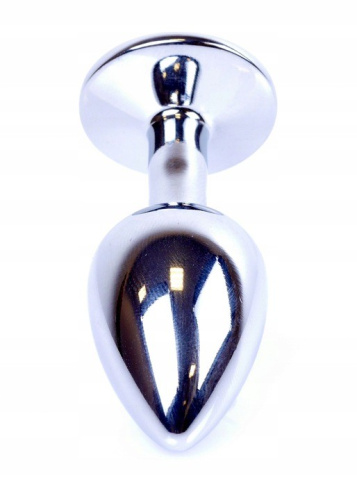 Boss Jewellery Silver Plug Pink - Анальная пробка с кристаллом, 7х2.7 см (фуксия) - sex-shop.ua