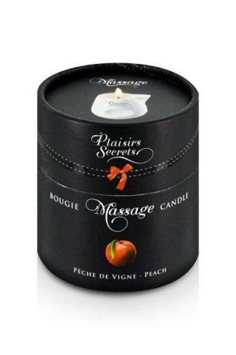 Plaisir Secret Peche - Масажна свічка з ароматом персика в подарунковій упаковці, 80 мл