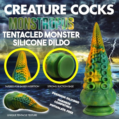 Creature Cocks Monstropus Tentacled Silicone Dildo - фантазийный фаллоимитатор щупальце Осьминога, 21.6х8.6 см - sex-shop.ua