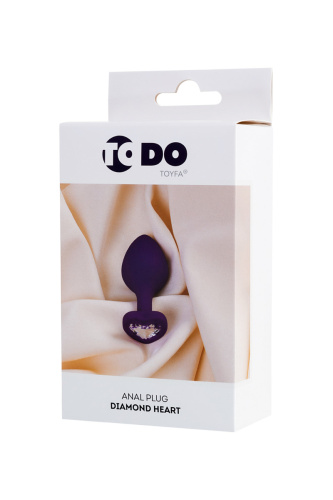 Toyfa ToDo By Diamond Heart - силиконовая анальная пробка с кристаллом, 8х3 см (фиолетовая) - sex-shop.ua