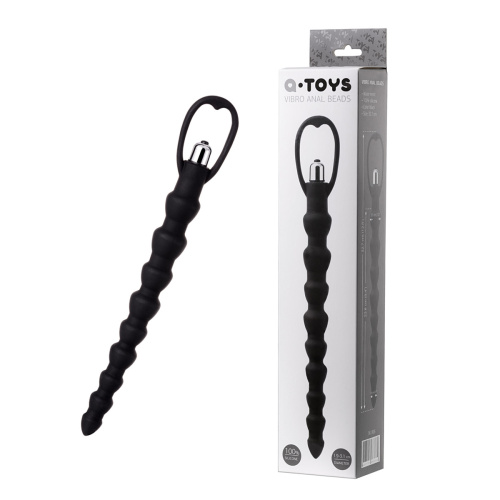 Toyfa A-Toys - анальний ланцюжок з вібрацією, 23.8х3.1см (чорний)