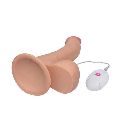LoveToy The Ultra Soft Dude Vibrating Flesh 8.8 - Нежный реалистичный вибратор, 20х5 см - sex-shop.ua