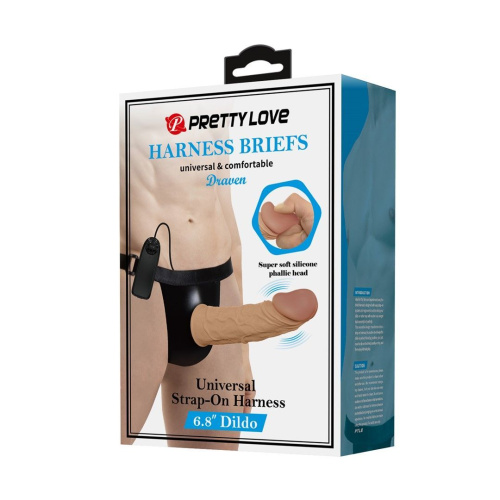 Страпон Pretty Love Harness Briefs Draven 6.8"