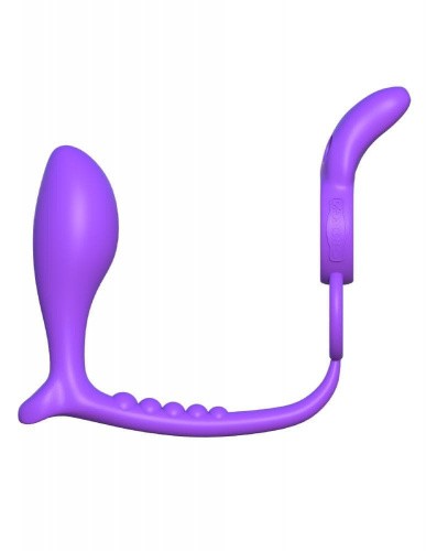 Pipedream Ass-Gasm Vibrating Rabbit - виброкольцо с анальным стимулятором, (фиолетовый) - sex-shop.ua