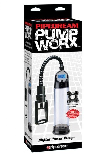 Pipedream Pump Worx Digital Power - Помпа для члена с цифровым манометром, 20х7 см