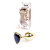 Boss Jewellery Gold Heart Plug Black - Анальная пробка с кристаллом, 7х2,7 см (черный)