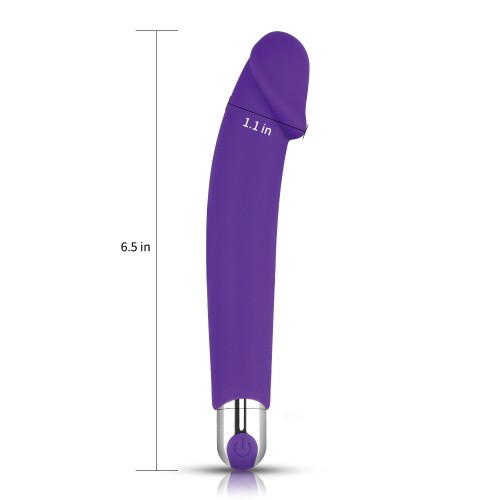 LoveToy - Rechargeable Ijoy Silicone Dildo - Вибратор для точки G, 16.5х2.8 см (фиолетовый)