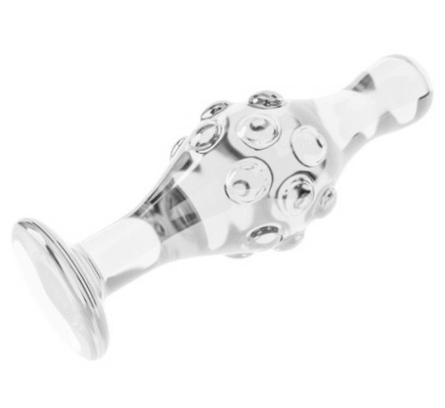 LoveToy - 4.5" Glass Romance Dildo Clear - Анальная пробка, 11.3х3.7 см (прозрачная)