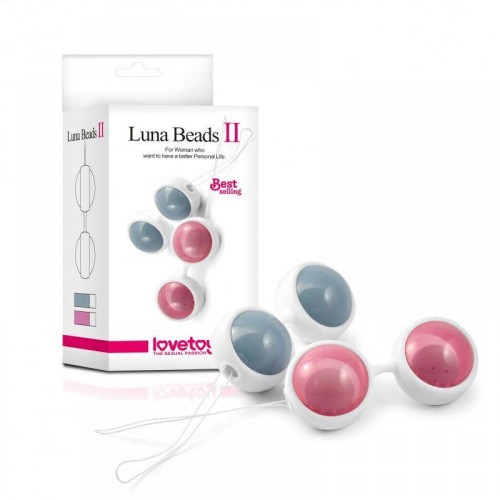 LoveToy Luna Beads II Pink - Вагинальные шарики, 3.8 см (розовый)