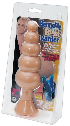 NMC Bendable Butt Rattler - Анальная пробка ёлочка, 20х2-4.5 см (телесный) - sex-shop.ua