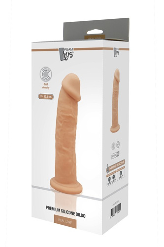 Real Love Premium Silicone Dildo 9 - Фаллоимитатор, 22,9 см (телесный) - sex-shop.ua