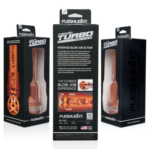 Fleshlight Turbo Ignition Copper - мастурбатор, имитирующий минет, 24.5х8 см