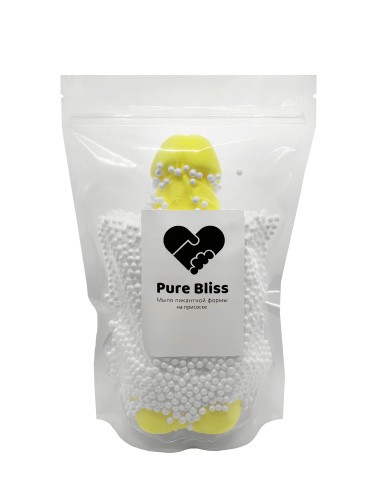 Pure Bliss - Мило у формі члена XL на присосці, 21х8 см (жовтий)