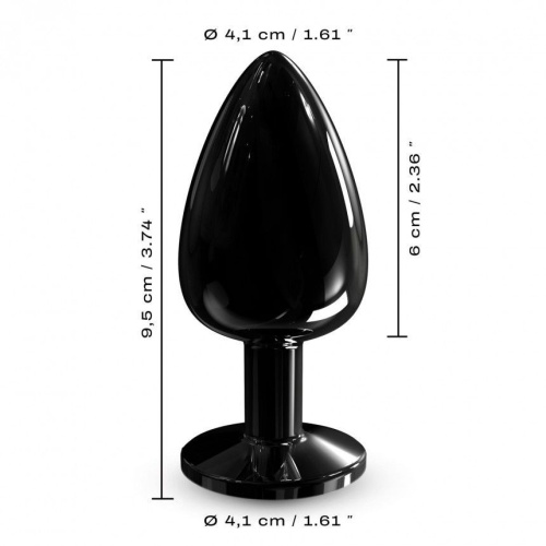 Dorcel - Diamond Plug - Металева анальна пробка з прикрасою у вигляді кристала (чорна) L - купити в Україні | Секс шоп SEX-SHOP.ua