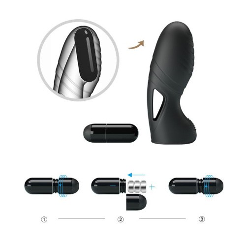 LyBaile Pretty Love Alan Finger Vibrator Black - Насадка на палец, 10х3 см (чёрный) - sex-shop.ua