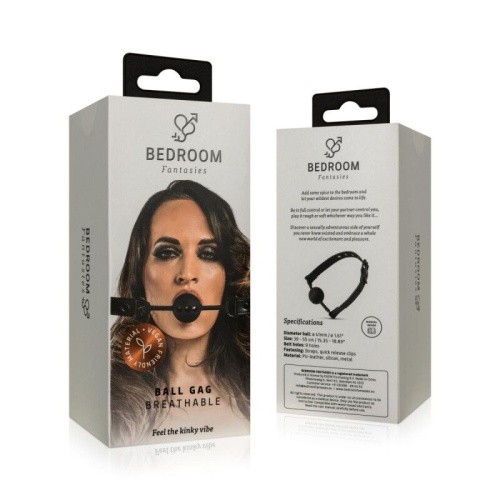 Bedroom Fantasies Ball Gag Breathable Silicone - Кляп, 4,1 см (черный) - sex-shop.ua