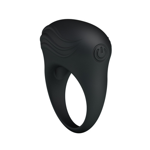 Pretty Love Bertram Silicone Vibrating Cock Ring - Эрекционное кольцо с вибрацией, 3 см (черный)