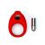 Topco Sales Buldge Vibrating Silicone Cock Ring - віброкільце, 5.3х3.3 см (червоний)