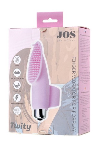 Toyfa - JOS Twity - Вибронасадка на палец, 10.2х3 см (розовый)