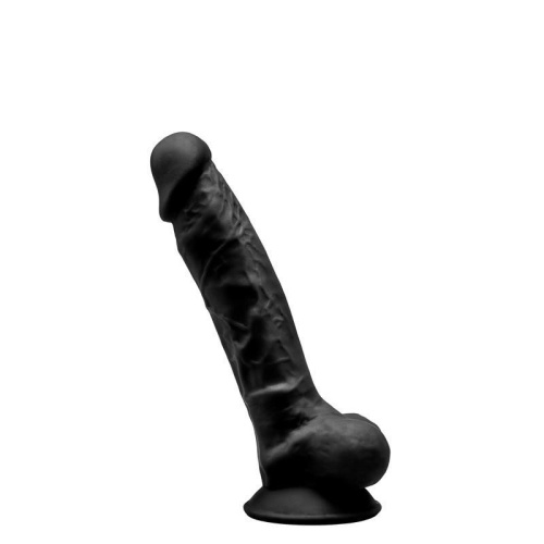 SilexD Johnny Model 1 size 7in - Фаллоимитатор двухслойный, 18.5х3.8 см (черный) - sex-shop.ua
