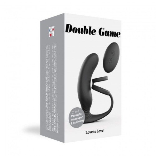 Love To Love Double Game - вибромассажер простаты с двойным эрекционным кольцом и пультом ДУ, 10х4.5 см.