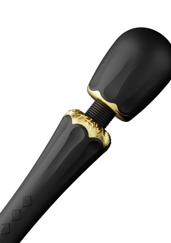 Zalo Kyro Wand мощный перезаряжаемый вибромассажер с 2 насадками, 29.1х5.35 см (чёрный) - sex-shop.ua