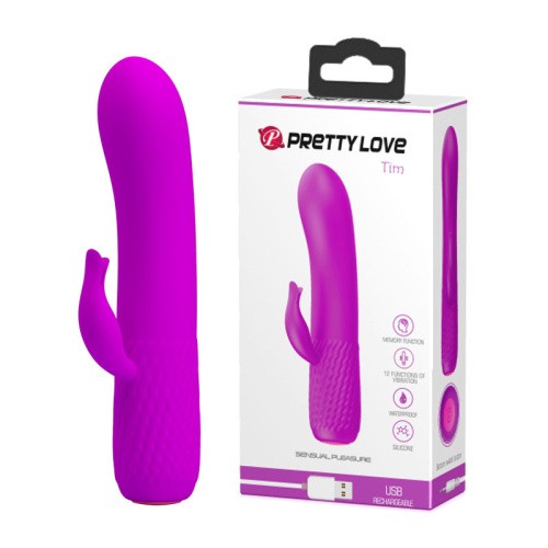 Pretty Love Omar Vibrator Purple - Маленький вибратор-кролик, 15х2.9 см (фиолетовый)
